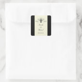 Stickers Noir Blanc Fleur de Lis Mariage (Sac)