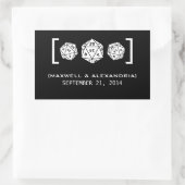 Stickers Noir D20 Dice Gamer Mariage (Sac)