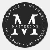 Stickers Noir et Blanc Classique Monogramme Mariag (Devant)