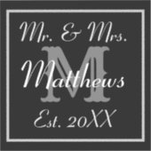 Stickers noir et blanc Mariage Monogrammes (Recto)