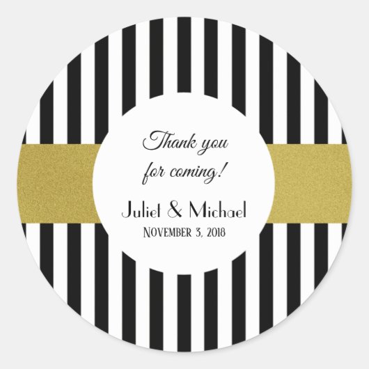 Stickers Noir et Gold Wedding Favor (Devant)