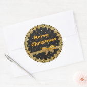 Stickers Noir et Or Joyeux Noël (Enveloppe)