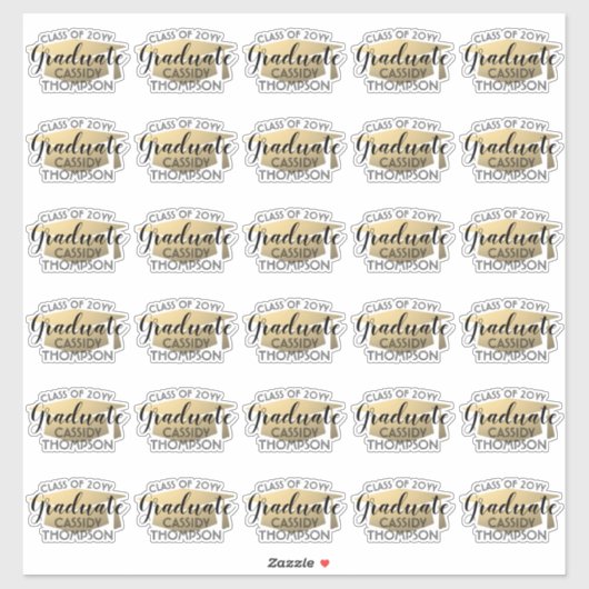 Stickers Noir et Or moderne Script (Feuille)