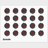 Stickers Noir et Rouge Monogramme Seal Mariage (Feuille)