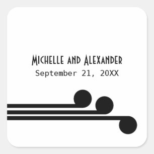 Stickers Noir Simple Déco Chic Wedding