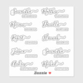 Stickers Nom de l'invité pour les cartes de place  (Feuille)