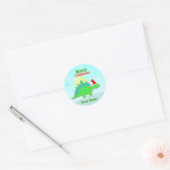 Stickers Nom Dinosaure de Noël Vert (Enveloppe)