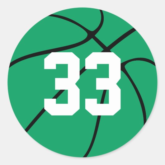 Stickers nombre de Jersey de basket-ball vert sur (Devant)
