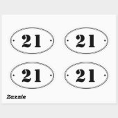 Stickers Nombre Ovale Simple (Feuille)