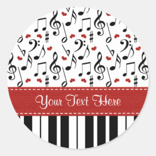 Stickers Notes Piano Personnalisées