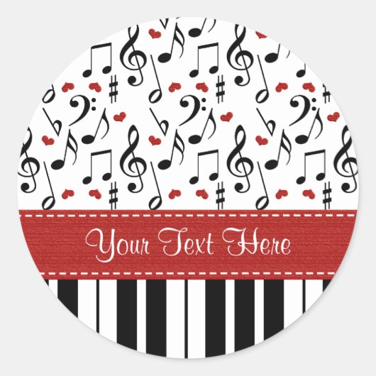 Stickers Notes Piano Personnalisées (Devant)