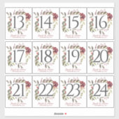 Stickers Numéro de tableau Rose Woodland (Feuille)