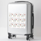 Stickers Numéro de tableau Rose Woodland (Sur valise)
