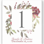 Stickers Numéro de tableau Rose Woodland (Devant)