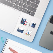 Stickers NYC (New York City) (Ordinateur portable avec iPhone)