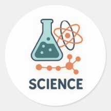 Stickers Objet scientifique - Flacon, Molécules et