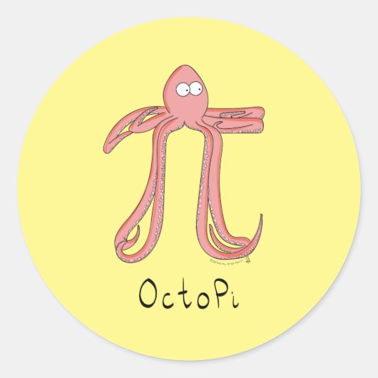 Stickers Octopus Cute Math Pi Day (Devant)