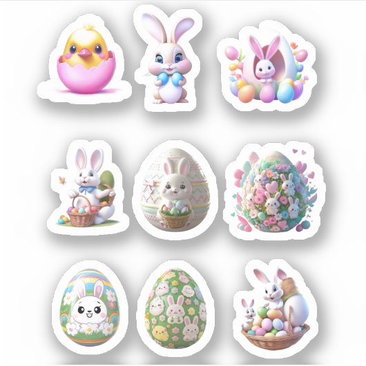 Stickers OEufs de Pâques Bunny (Devant)