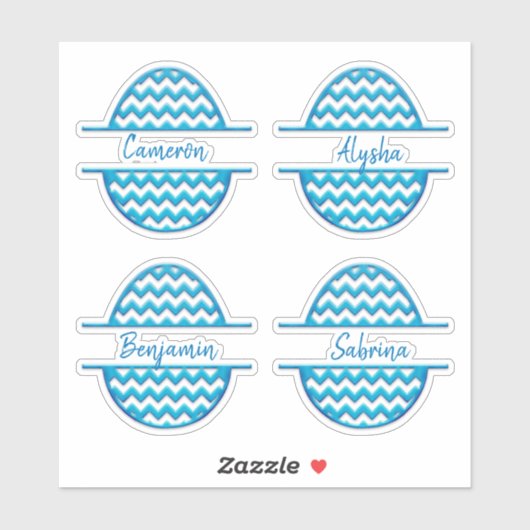 Stickers OEufs de Pâques ZigZag personnalisables d (Feuille)