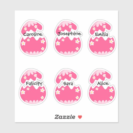 Stickers OEufs Pinky Personnalisés (Feuille)
