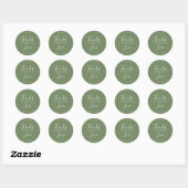 Stickers Of Wedding Thanks Couple Quote Dark Green (Feuille)