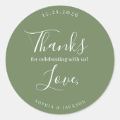 Stickers Of Wedding Thanks Couple Quote Dark Green (Devant)