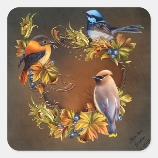 Stickers Oiseaux d'automne (Devant)
