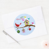 Stickers Oiseaux d'hiver colorés (Enveloppe)