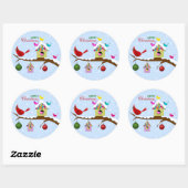 Stickers Oiseaux d'hiver colorés (Feuille)