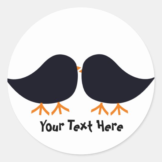 Stickers Oiseaux mignonnes Mustache (Devant)