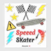 Stickers Old School Skateboard (Designs esthétique (Feuille)