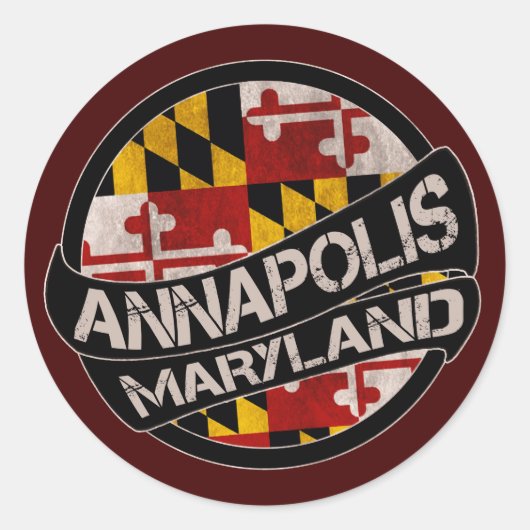 Stickers onder de vlag van Annapolis Maryland (Voorkant)