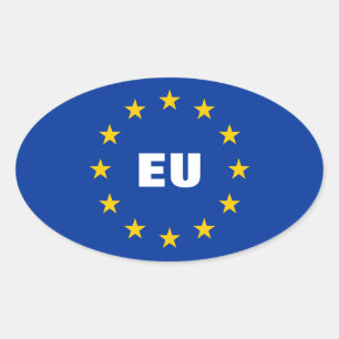 Stickers onder EU-vlag EU
