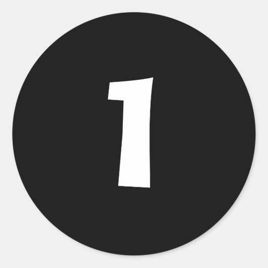 Stickers One Small Round Black Number par Janz (Devant)