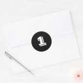 Stickers One Small Round Black Number par Janz (Enveloppe)