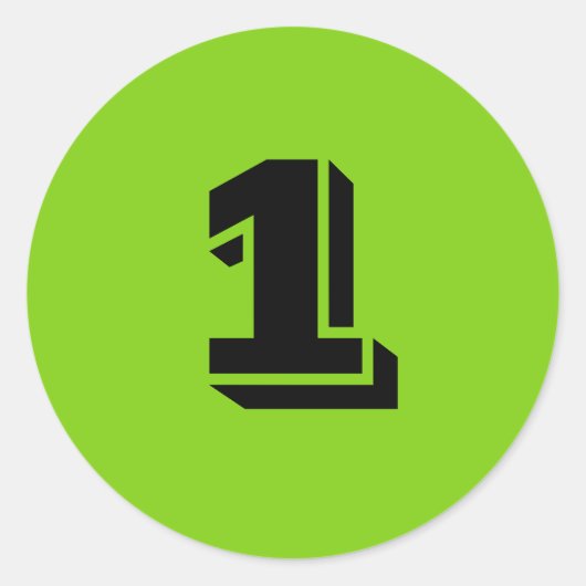 Stickers One Small Round Green Number par Janz (Devant)