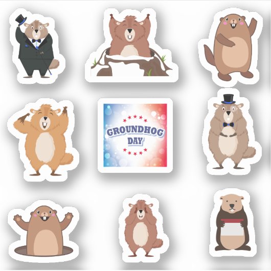 Stickers op de grondhog (Voorkant)