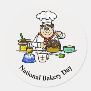 Stickers op de nationale bakkerijdag met drogende