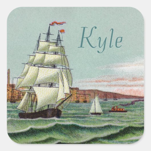 Stickers op het Square Block Island (Voorkant)