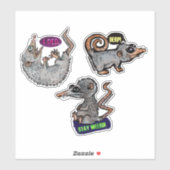 stickers opossum idiot (Feuille)