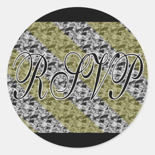 Stickers OR & Argent RSVP / Sceaux Enveloppe (Devant)