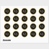 Stickers or et noir monogrammes (Feuille)