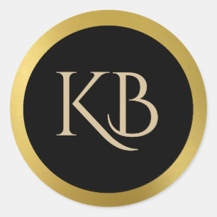 Stickers or et noir monogrammes