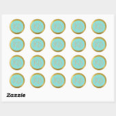 Stickers or et turquoise monogrammes (Feuille)