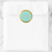 Stickers or et turquoise monogrammes (Sac)