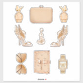 Stickers or Rose haute mode (Feuille)