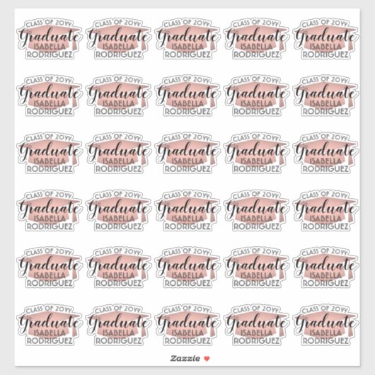 Stickers or rose rose rose et noir (Feuille)