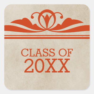Stickers Orange Elegant Deco Graduation