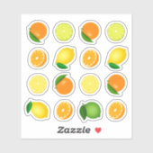 Stickers orange frais et citron (Feuille)