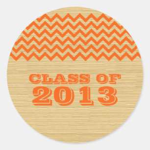 Stickers Orange Rustic Chevron Graduation